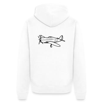 flieger - Unisex Premium Bio Zip Hoodie - Weiß - Hinten - Thijin (182cm)