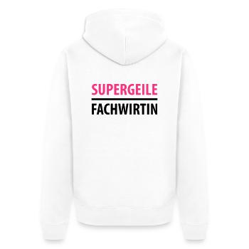 Supergeile Fachwirtin - Unisex Premium Bio Zip Hoodie - Weiß - Hinten - Thijin (182cm)