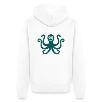 Krake - Unisex Premium Bio Zip Hoodie - Weiß - Hinten - Thijin (182cm)
