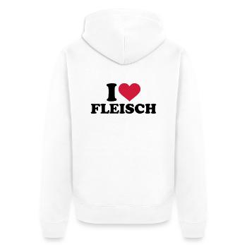 Fleisch - Unisex Premium Bio Zip Hoodie - Weiß - Hinten - Thijin (182cm)