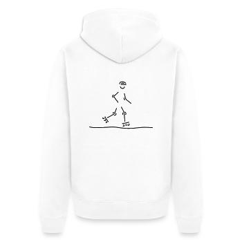 inline-skater - Unisex Premium Bio Zip Hoodie - Weiß - Hinten - Thijin (182cm)