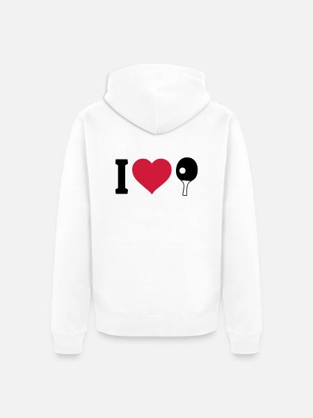 I love table tennis - Unisex Premium Organic Zip Hoodie - white