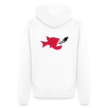 monster taucher tiefsee fisch gefaehrlich zaehne h - Unisex Premium Bio Zip Hoodie - Weiß - Hinten - Thijin (182cm)