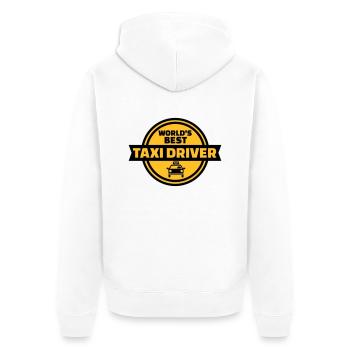 Taxifahrer - Unisex Premium Bio Zip Hoodie - Weiß - Hinten - Thijin (182cm)