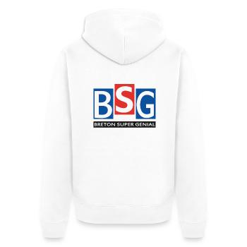 Breton super génial - Veste à capuche bio Premium Unisexe - blanc - Dos - Thijin (182cm)