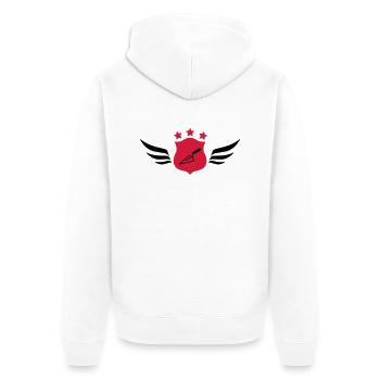 Fliesenleger / Bau / Fliesen / Maurer - Unisex Premium Bio Zip Hoodie - Weiß - Hinten - Thijin (182cm)