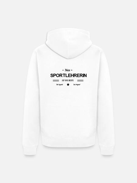 Beste Sportlehrerin - Unisex Premium Bio Zip Hoodie - Weiß
