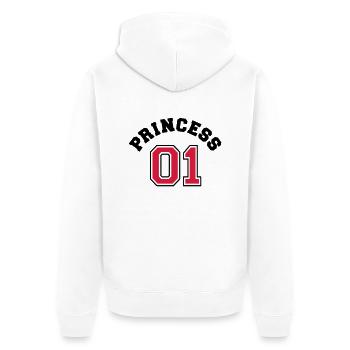 Princess 01 - Unisex Premium Bio Zip Hoodie - Weiß - Hinten - Thijin (182cm)