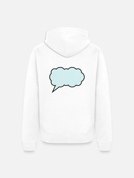 cloud bubble design - Unisex Premium Organic Zip Hoodie - white