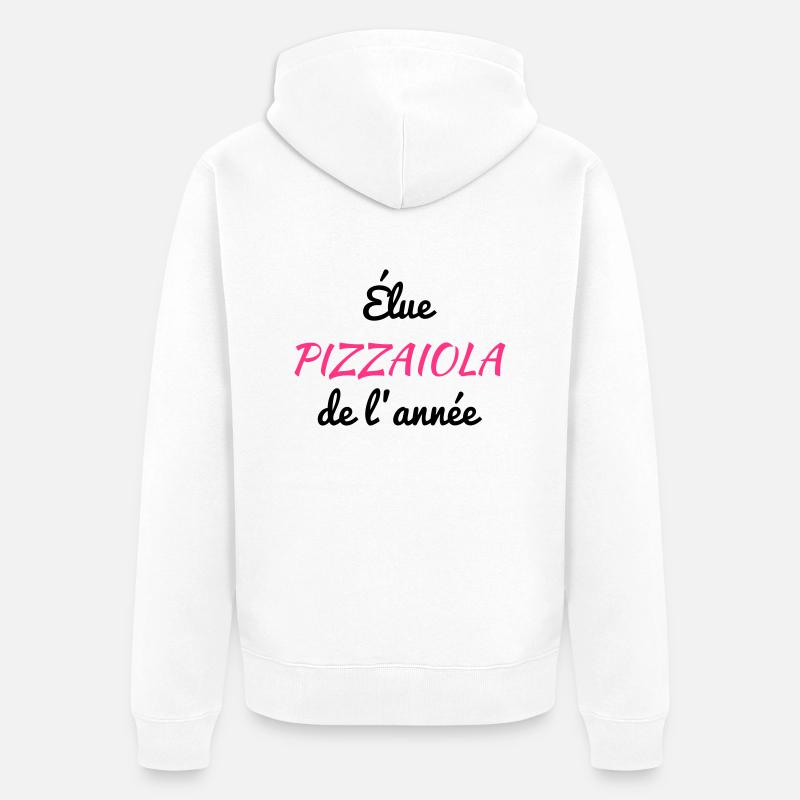 pizza / pizzaiolo / chef / italie / pizzaiola - Veste à capuche bio Premium Unisexe - blanc