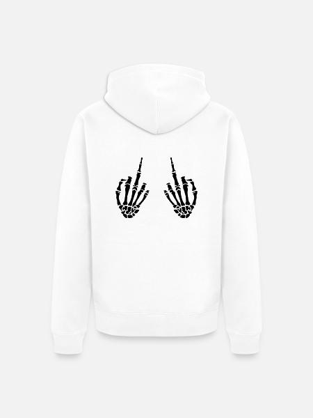 middle fingers design - Unisex Premium Bio Zip Hoodie - Weiß