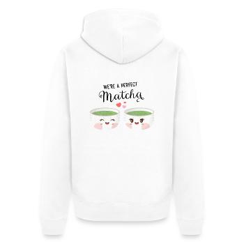 We're A Perfect Matcha - Veste à capuche bio Premium Unisexe - blanc - Dos - Thijin (182cm)