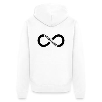 Schwestern Unendlichkeit - Unisex Premium Bio Zip Hoodie - Weiß - Hinten - Thijin (182cm)