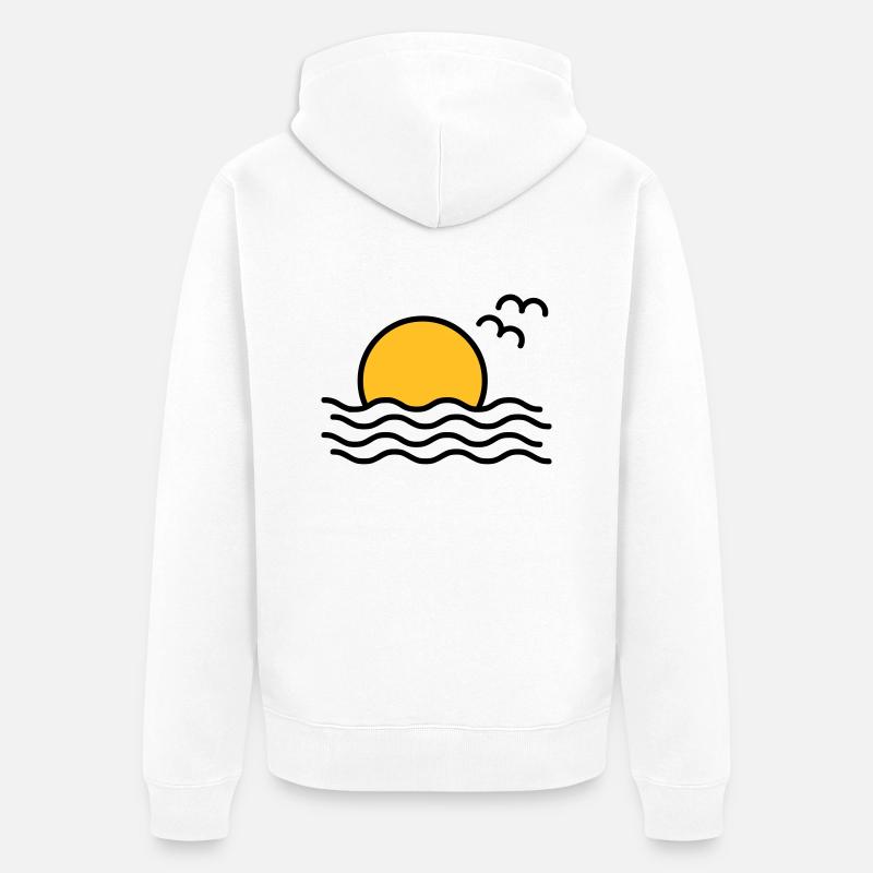 Coucher de soleil - Veste à capuche bio Premium Unisexe - blanc
