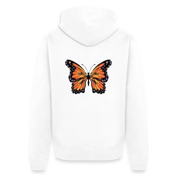 papillon - Veste à capuche bio Premium Unisexe - blanc - Dos - Thijin (182cm)