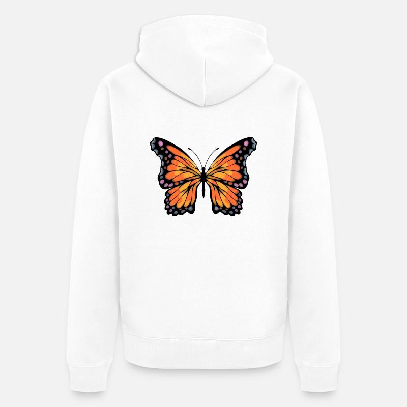 papillon - Veste à capuche bio Premium Unisexe - blanc