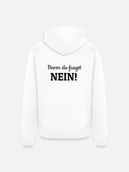 Bevor du fragst - Unisex Premium Bio Zip Hoodie - Weiß