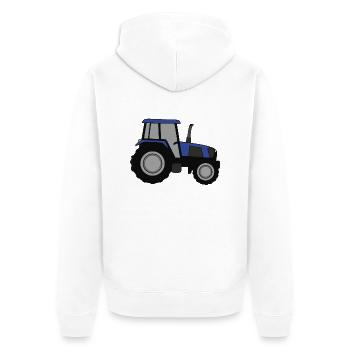 Illustration de tracteur Idée cadeau - Veste à capuche bio Premium Unisexe - blanc - Dos - Thijin (182cm)