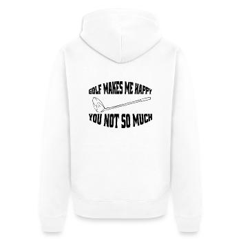 Golf Golfschläger Golfspielerin Spruch Golfball - Unisex Premium Bio Zip Hoodie - Weiß - Hinten - Thijin (182cm)