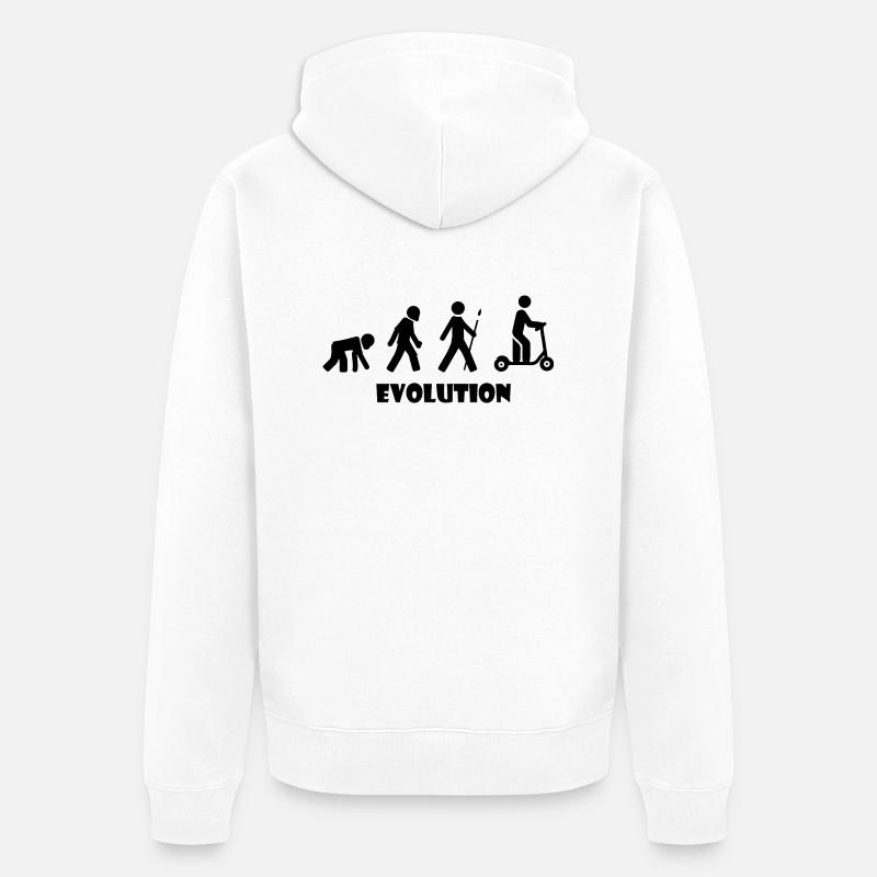E-Scooter Roller Scooter - Unisex Premium Bio Zip Hoodie - Weiß