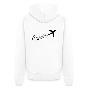 Flugmodus - Unisex Premium Bio Zip Hoodie - Weiß - Hinten - Thijin (182cm)
