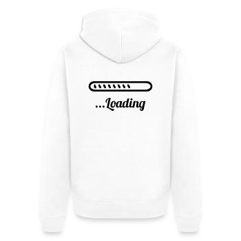loading - Unisex Premium Bio Zip Hoodie - Weiß - Hinten - Thijin (182cm)