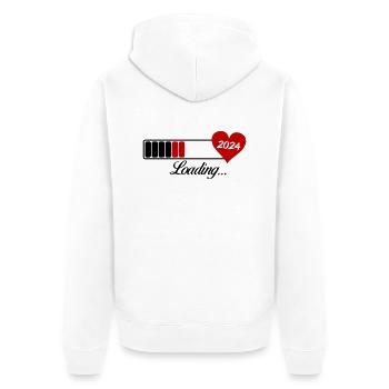 loading 2024 - Unisex Premium Bio Zip Hoodie - Weiß - Hinten - Thijin (182cm)