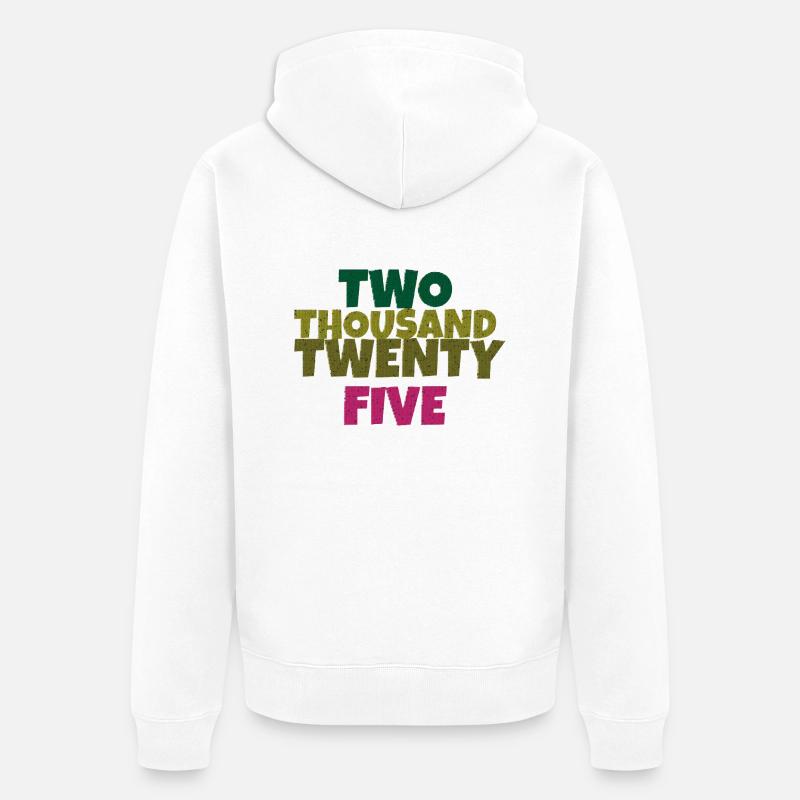 two thousand twenty five - Unisex Premium Bio Zip Hoodie - Weiß