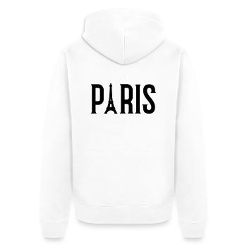 paris - Unisex Premium Bio Zip Hoodie - Weiß - Hinten - Thijin (182cm)