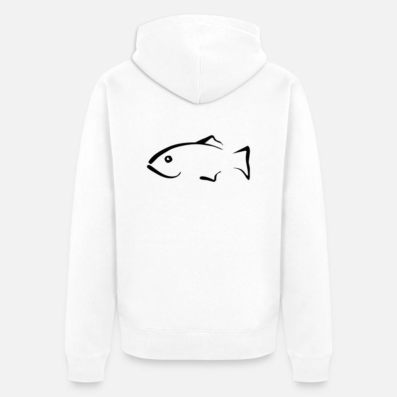 Fisch - Unisex Premium Bio Zip Hoodie - Weiß