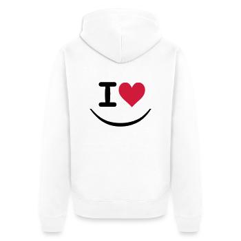 I love - Veste à capuche bio Premium Unisexe - blanc - Dos - Thijin (182cm)