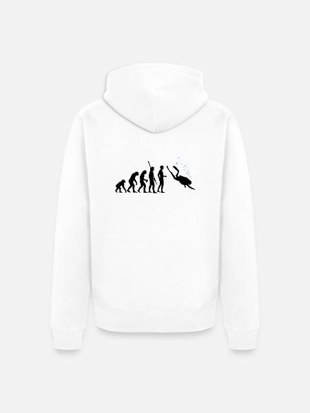 evolution_taucher_c_2c - Unisex Premium Bio Zip Hoodie - Weiß