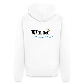 Ulm - Unisex Premium Organic Zip Hoodie - white - Back - Thijin (182cm)