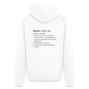 Dackel Duden - Unisex Premium Bio Zip Hoodie - Weiß - Hinten - Thijin (182cm)