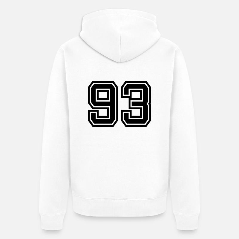 93 - Unisex Premium Bio Zip Hoodie - Weiß