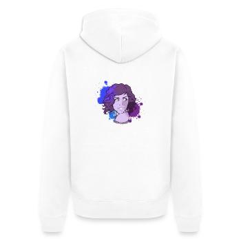 Portrait encre - Veste à capuche bio Premium Unisexe - blanc - Dos - Thijin (182cm)