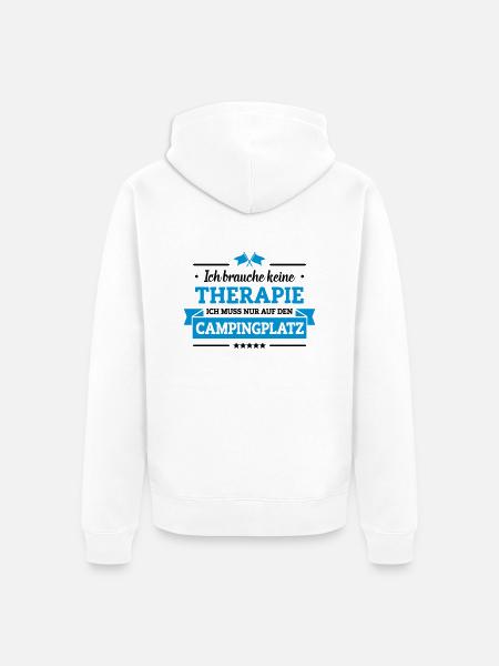 Nur auf den Campingplatz - Unisex Premium Bio Zip Hoodie - Weiß