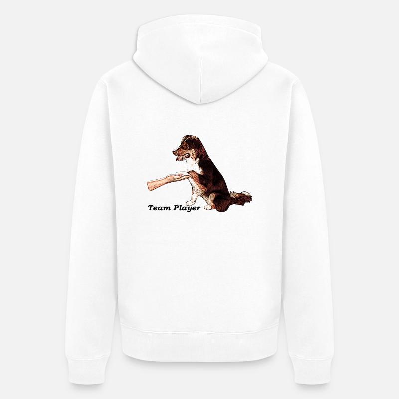 Aussie Team Player 2 - Unisex Premium Bio Zip Hoodie - Weiß