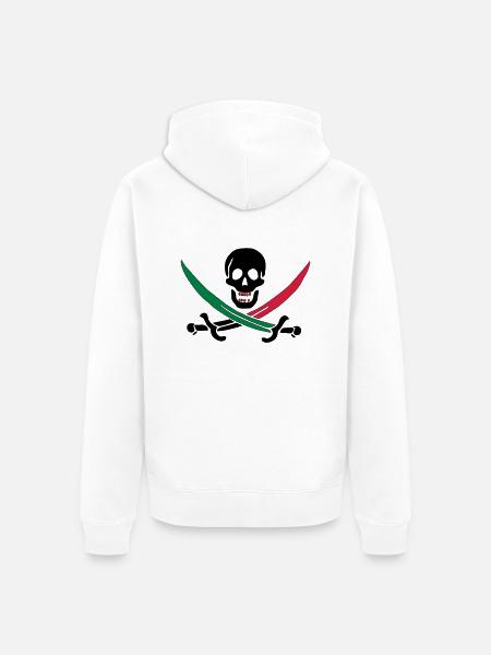 Crâne avec coloré Sabres - Veste à capuche bio Premium Unisexe - blanc