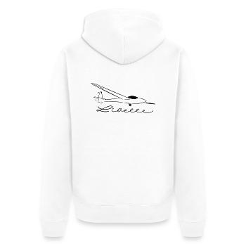standard libelle - Unisex Premium Bio Zip Hoodie - Weiß - Hinten - Thijin (182cm)