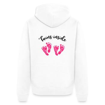 Twins baby feet twins inside pregnancy - Unisex Premium Organic Zip Hoodie - white - Back - Thijin (182cm)