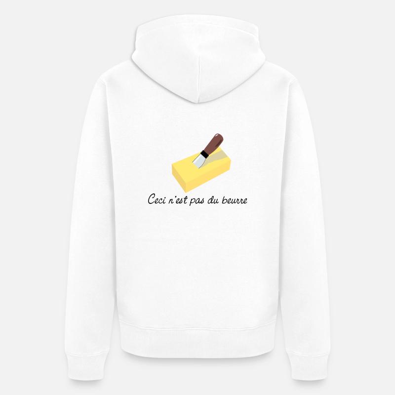 ceci n'est pas du beurre - Veste à capuche bio Premium Unisexe - blanc