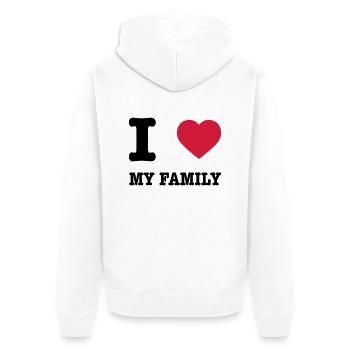I Love My Family - Veste à capuche bio Premium Unisexe - blanc - Dos - Thijin (182cm)