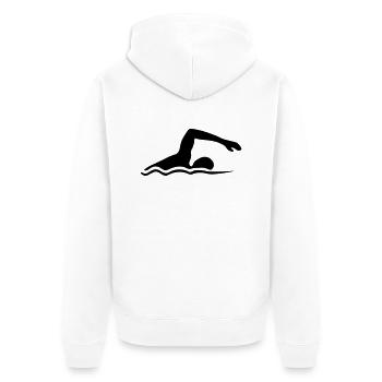 Illustration du nageur - Veste à capuche bio Premium Unisexe - blanc - Dos - Thijin (182cm)
