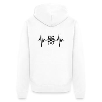 Science Pulse - Unisex Premium Bio Zip Hoodie - Weiß - Hinten - Thijin (182cm)