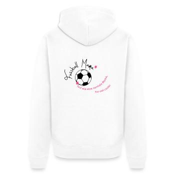 coole Fussballmama - Unisex Premium Bio Zip Hoodie - Weiß - Hinten - Thijin (182cm)