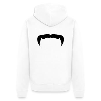 Hipster-Schnurrbart Schnurrbart Bart beard12 - Unisex Premium Bio Zip Hoodie - Weiß - Hinten - Thijin (182cm)