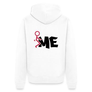 fuck me - Unisex Premium Bio Zip Hoodie - Weiß - Hinten - Thijin (182cm)