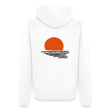 Sonnenuntergang - Unisex Premium Bio Zip Hoodie - Weiß - Hinten - Thijin (182cm)