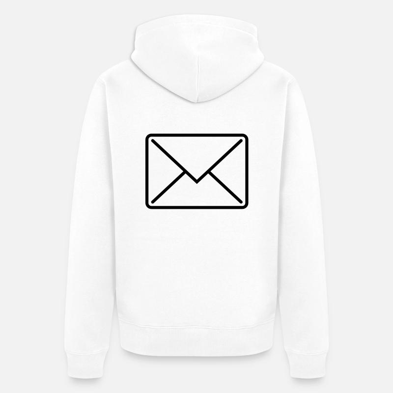 briefumschlag_icon1 - Unisex Premium Bio Zip Hoodie - Weiß